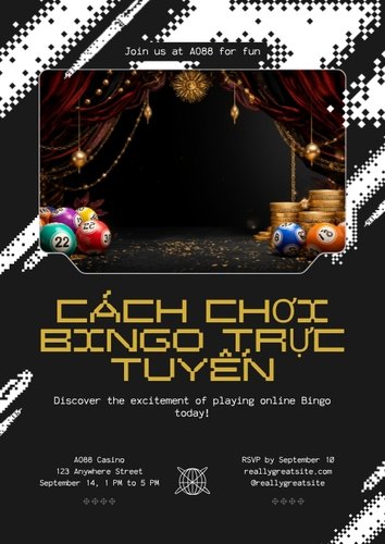 Thẻ Bingo và các quả bóng số minh hoạ cho bảng tỷ lệ trả thưởng Line, Two Lines, Full House