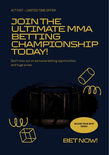 Hình ảnh minh hoạ chủ đề cá cược MMA UFC với phong cách thiết kế vàng đen